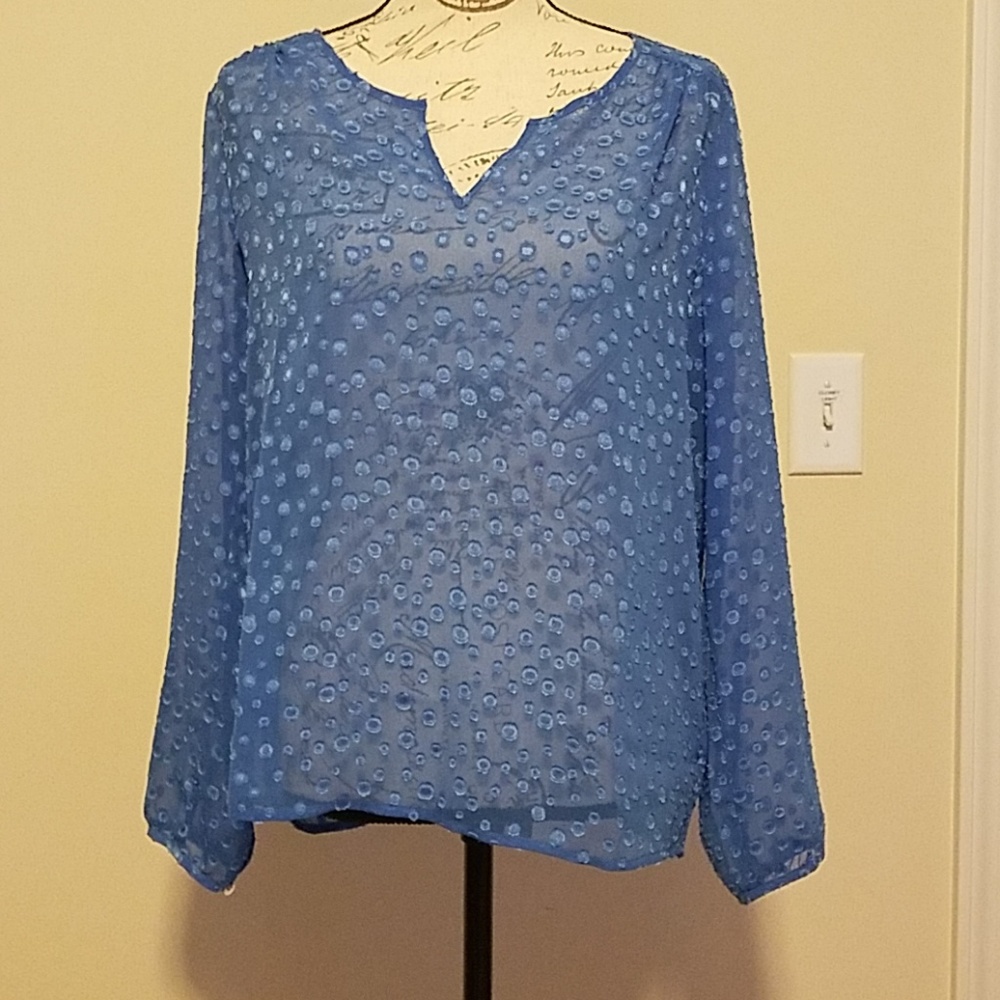 👚 J. CREW 👚 TRANSPARENT BLUE SHIRT